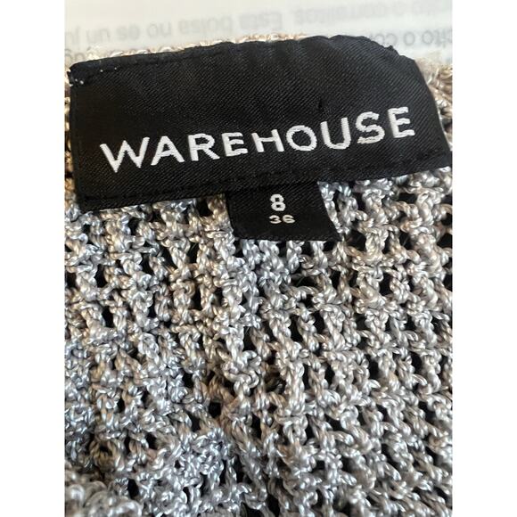 Y2K Warehouse Euro Gold Open Front Short Sleeved Sequined Top Size 8/36 - Picture 3 of 5